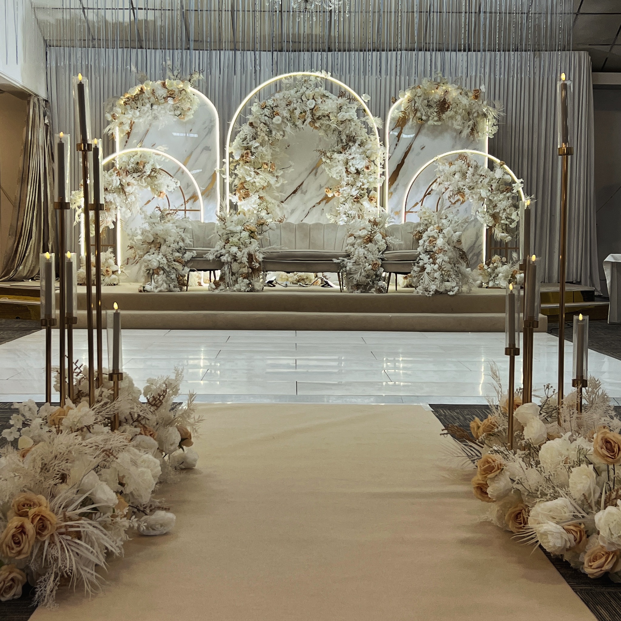 The Grove Banqueting — elegant floral aisle